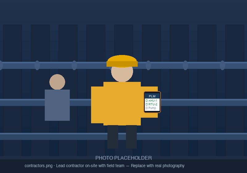 Contractor team at a commercial job site